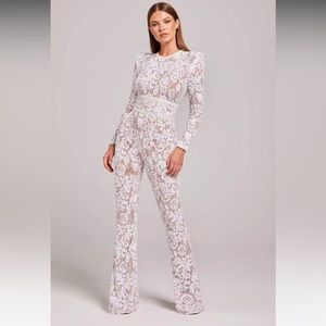 Nadine Merabi Bella White Jumpsuit
